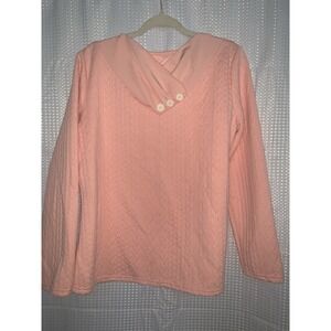 Unbranded Xl Womens Peach Pullover Top Long Sleeved Faux Cable